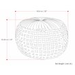 Pemberly Row Boho Tufted Round Pouf Ottoman in Cream Velvet Fabric