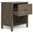 Pemberly Row Solid Wood 24 inch Wide Bedside Table in Smoky Brown