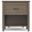 Pemberly Row Solid Wood 24 inch Wide Bedside Table in Smoky Brown