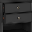 Pemberly Row 24 inch Solid Wood Bedside Table Set of 2 in Black