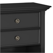 Pemberly Row 24 inch Solid Wood Bedside Table Set of 2 in Black