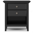 Pemberly Row 24 inch Solid Wood Bedside Table Set of 2 in Black