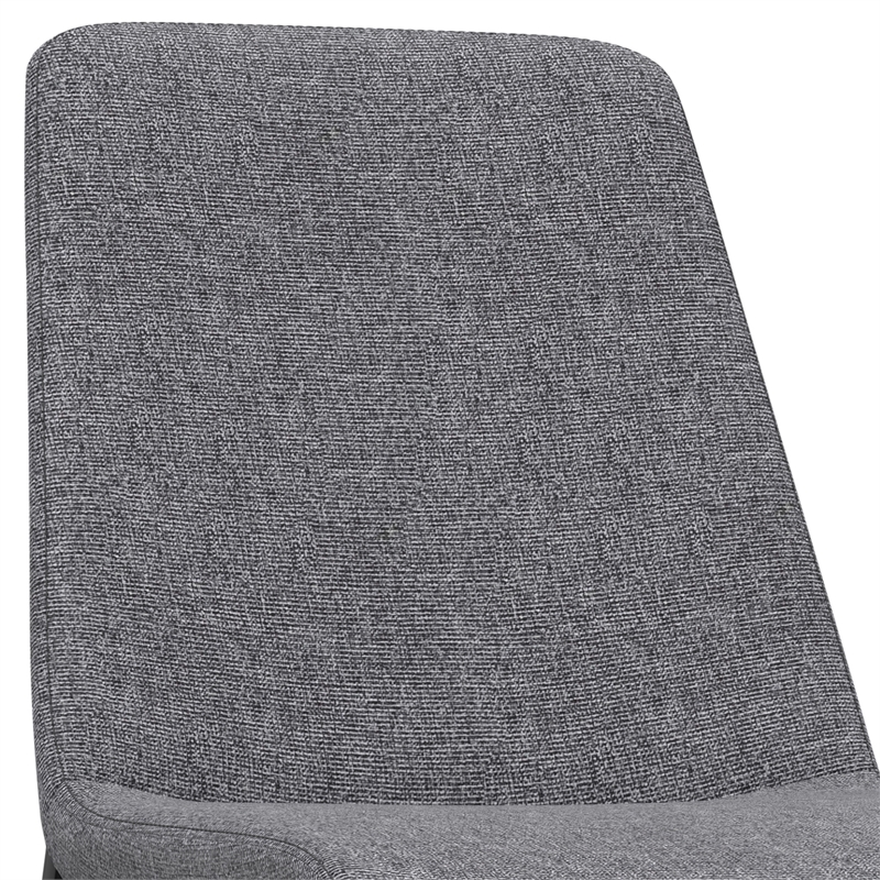 Pemberly Row Upholstered Dining Chair Set of 2 in Gray Linen Look Fabric