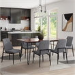 Pemberly Row Upholstered Dining Chair Set of 2 in Gray Linen Look Fabric