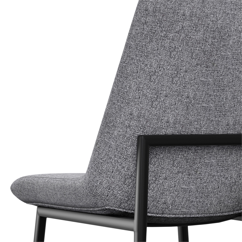 Pemberly Row Upholstered Dining Chair Set of 2 in Gray Linen Look Fabric