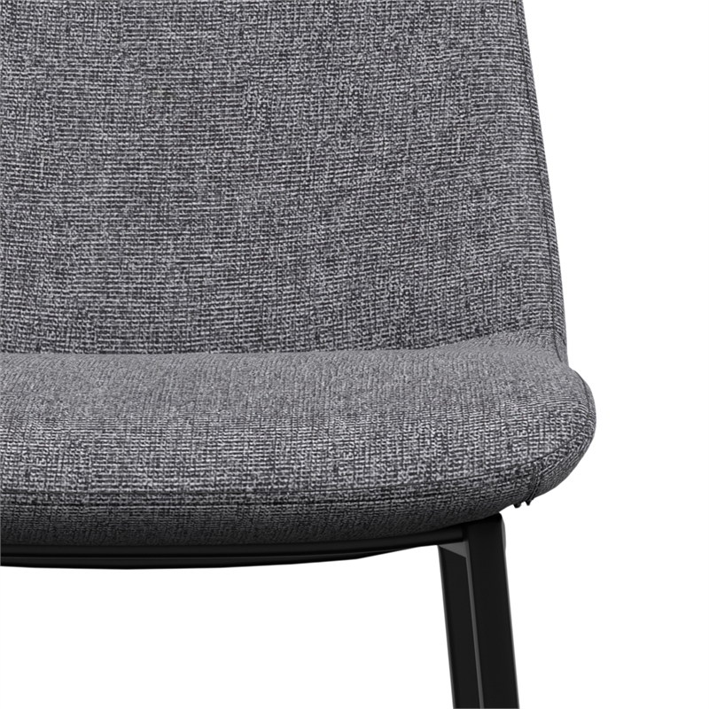 Pemberly Row Upholstered Dining Chair Set of 2 in Gray Linen Look Fabric