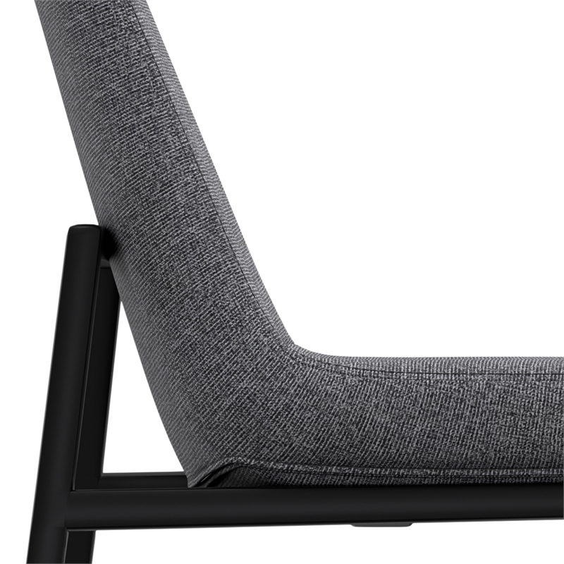 Pemberly Row Upholstered Dining Chair Set of 2 in Gray Linen Look Fabric