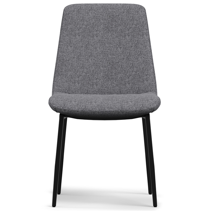 Pemberly Row Upholstered Dining Chair Set of 2 in Gray Linen Look Fabric