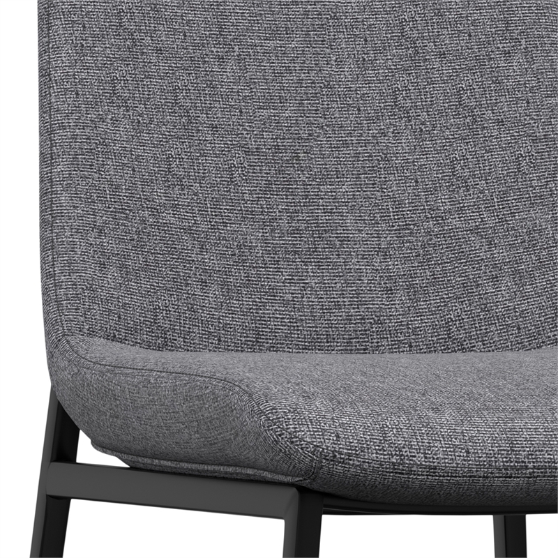 Pemberly Row Upholstered Dining Chair Set of 2 in Gray Linen Look Fabric