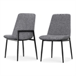 Pemberly Row Upholstered Dining Chair Set of 2 in Gray Linen Look Fabric