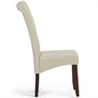 Pemberly Row Tufted Parson Chair Set of 2 in Satin Cream Faux Leather