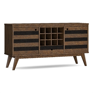 Pemberly Row 60&quot Sideboard with Wine Storage in Rustic Natural Aged Brown