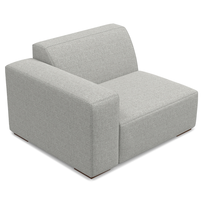 Pemberly Row Left-Arm Sofa Module in Pale Gray Performance Fabric