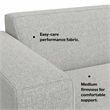 Pemberly Row Left-Arm Sofa Module in Pale Gray Performance Fabric