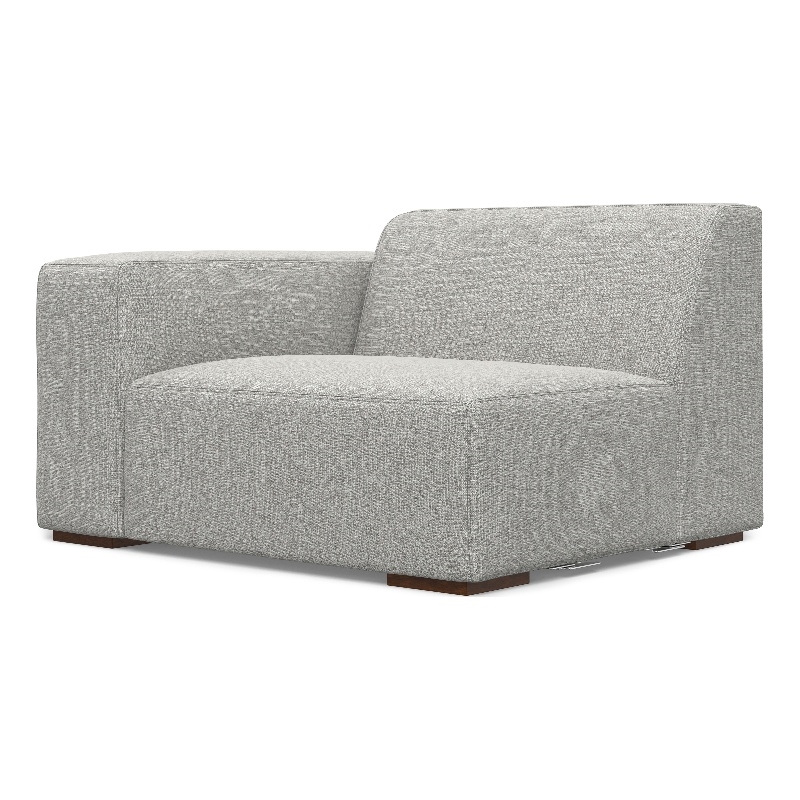 Pemberly Row Left-Arm Sofa Module in Pale Gray Performance Fabric