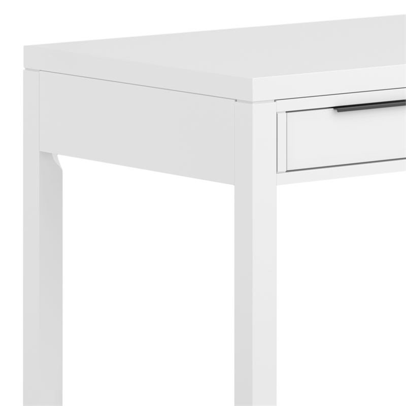 Pemberly Row Solid Wood 60 inch Office Desk with Keyboard Tray in White