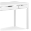 Pemberly Row Solid Wood 60 inch Office Desk with Keyboard Tray in White