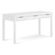 Pemberly Row Solid Wood 60 inch Office Desk with Keyboard Tray in White