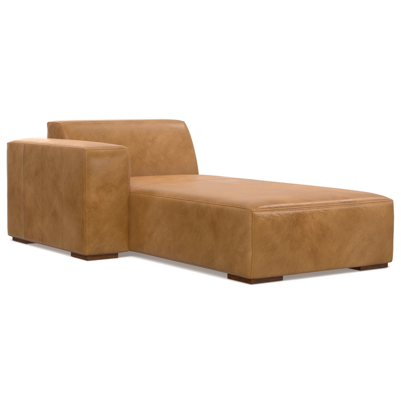 Pemberly Row Left-Facing Modular Sectional Sofa in Sienna Leather