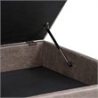 Pemberly Row Faux Air Leather Square Coffee Table Ottoman in Gray Taupe
