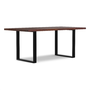 Pemberly Row 72 x 36 inch Rectangle Live Edge Dining Table in Dark Walnut