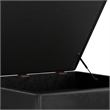 Pemberly Row Square Vegan Faux Leather Storage Ottoman in Black