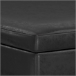 Pemberly Row Square Vegan Faux Leather Storage Ottoman in Black