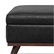 Pemberly Row Square Vegan Faux Leather Storage Ottoman in Black