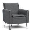 Pemberly Row Solid Wood Accent Chair with Hairpin Legs in Slate Gray