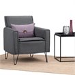 Pemberly Row Solid Wood Accent Chair with Hairpin Legs in Slate Gray