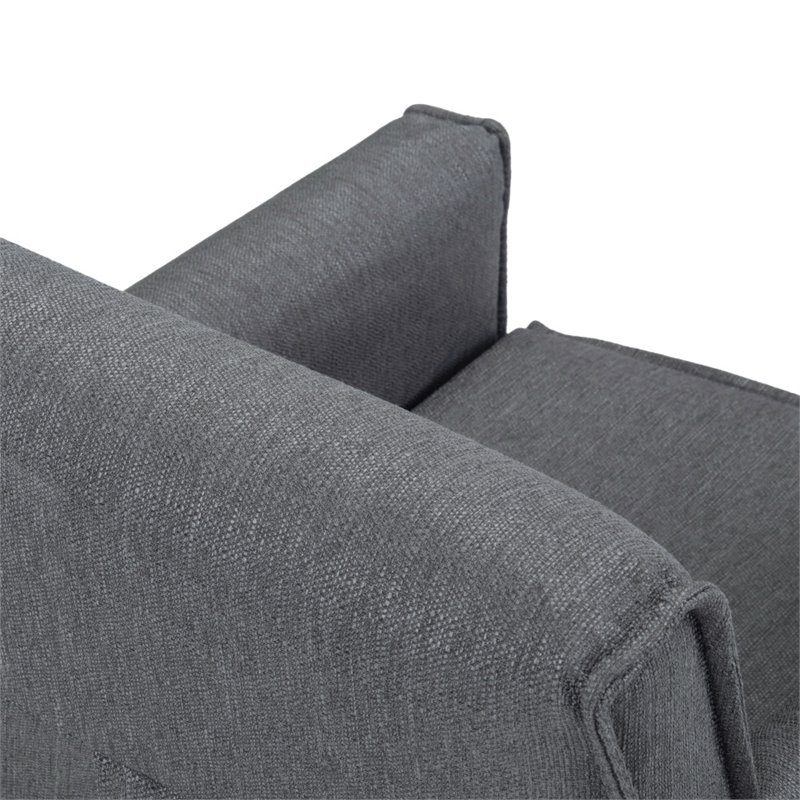 Pemberly Row Solid Wood Accent Chair with Hairpin Legs in Slate Gray