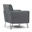 Pemberly Row Solid Wood Accent Chair with Hairpin Legs in Slate Gray