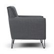 Pemberly Row Solid Wood Accent Chair with Hairpin Legs in Slate Gray