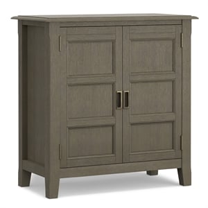 Pemberly Row 30&quot Solid Wood Low Storage Cabinet in Farmhouse Gray