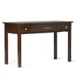 Pemberly Row Solid Wood Office Desk with Keyboard Tray in Tobacco Brown