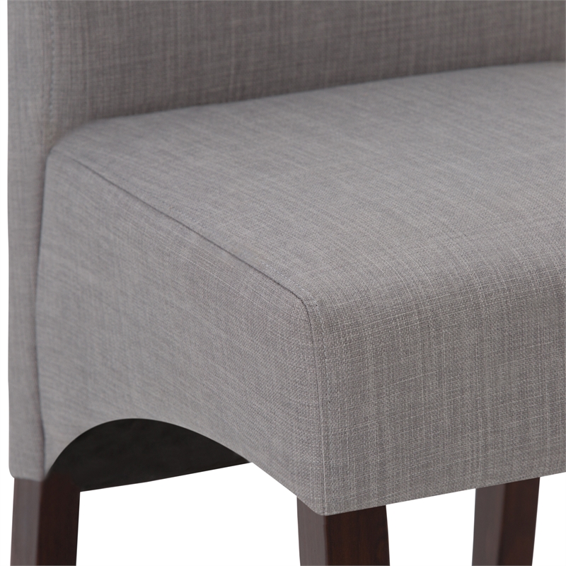 Pemberly Row Parson Dining Chair Set of 2 in Dove Gray Linen Look Fabric