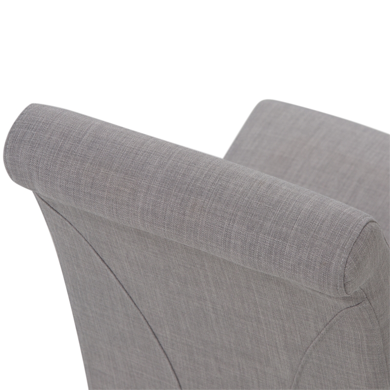 Pemberly Row Parson Dining Chair Set of 2 in Dove Gray Linen Look Fabric