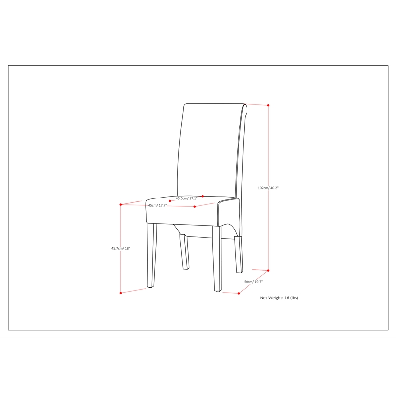Pemberly Row Parson Dining Chair Set of 2 in Dove Gray Linen Look Fabric