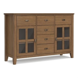 Pemberly Row 54&quot Solid Wood Sideboard Buffet in Rustic Natural Aged Brown
