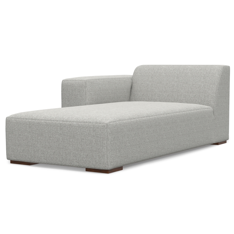 Pemberly Row Left Chaise Sofa Module in Pale Gray Performance Fabric