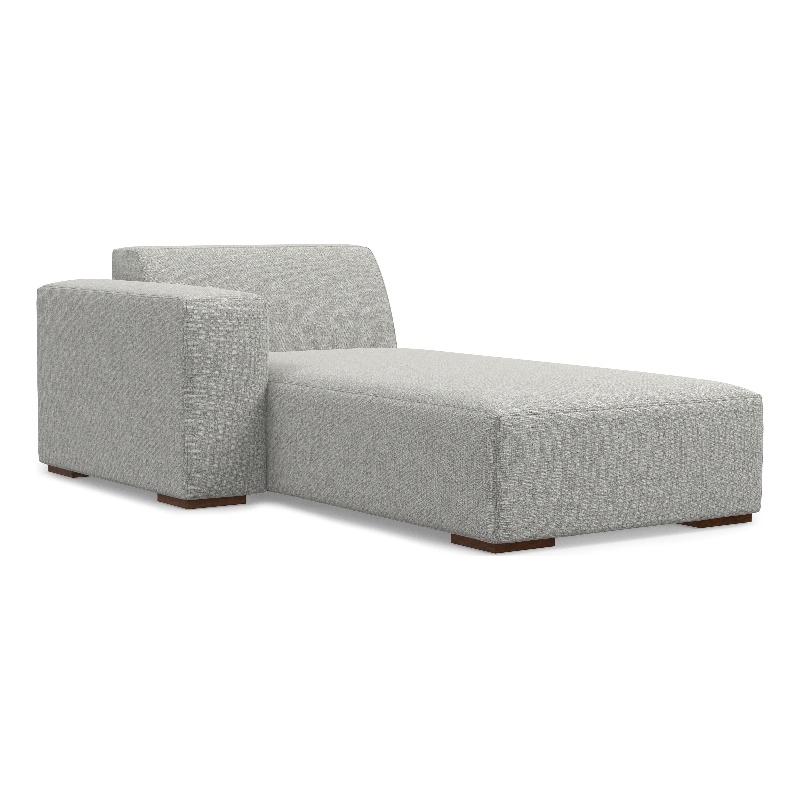 Pemberly Row Left Chaise Sofa Module in Pale Gray Performance Fabric
