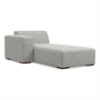 Pemberly Row Left Chaise Sofa Module in Pale Gray Performance Fabric