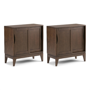 Pemberly Row 30&quot Hardwood Storage Cabinet Set of 2 in Walnut Brown