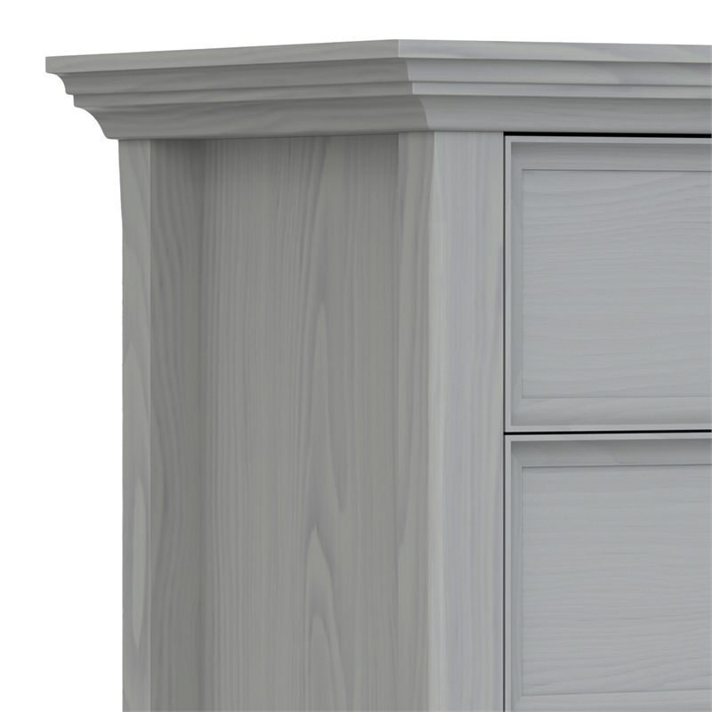 Pemberly Row 24 inch Solid Wood Bedside Table Set of 2 in Fog Gray