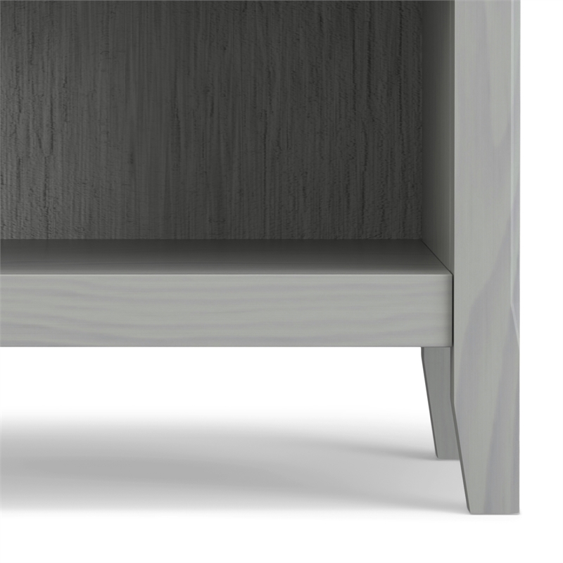 Pemberly Row 24 inch Solid Wood Bedside Table Set of 2 in Fog Gray