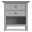 Pemberly Row 24 inch Solid Wood Bedside Table Set of 2 in Fog Gray