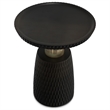 Pemberly Row Wood and Metal 16 inch Round Side Table in Black and Gold