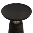 Pemberly Row Wood and Metal 16 inch Round Side Table in Black and Gold