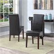Pemberly Row Parson Dining Chair Set of 2 in Tanners Brown Faux Leather