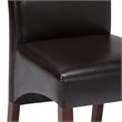 Pemberly Row Parson Dining Chair Set of 2 in Tanners Brown Faux Leather